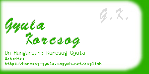 gyula korcsog business card